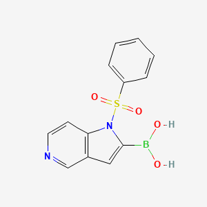 molecular formula C13H11BN2O4S B3194998 (1-(Phenylsulfonyl)-1H-pyrrolo[3,2-c]pyridin-2-yl)boronic acid CAS No. 877060-46-3