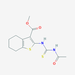 molecular formula C13H16N2O3S2 B319501 Methyl 2-[(acetylcarbamothioyl)amino]-4,5,6,7-tetrahydro-1-benzothiophene-3-carboxylate 