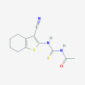 molecular formula C12H13N3OS2 B319502 N-[(3-cyano-4,5,6,7-tetrahydro-1-benzothiophen-2-yl)carbamothioyl]acetamide 