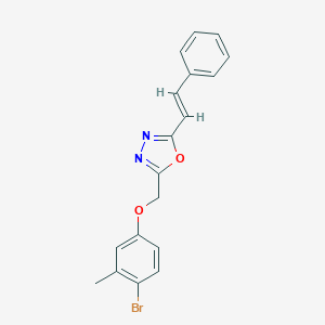 2-[(4-bromo-3-methylphenoxy)methyl]-5-[(E)-2-phenylethenyl]-1,3,4-oxadiazole