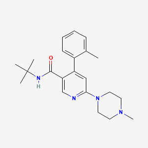 molecular formula C22H30N4O B3195059 N-(tert-butyl)-6-(4-methylpiperazin-1-yl)-4-(o-tolyl)nicotinamide CAS No. 881743-64-2
