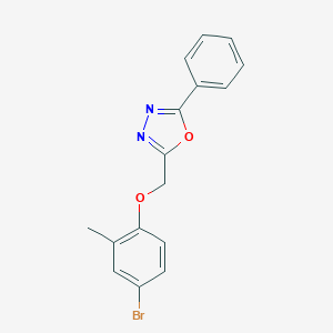 molecular formula C16H13BrN2O2 B319508 2-[(4-Bromo-2-methylphenoxy)methyl]-5-phenyl-1,3,4-oxadiazole 