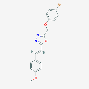 molecular formula C18H15BrN2O3 B319510 2-[(4-bromophenoxy)methyl]-5-[(E)-2-(4-methoxyphenyl)ethenyl]-1,3,4-oxadiazole 