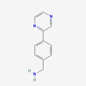 molecular formula C11H11N3 B3195104 (4-(Pyrazin-2-yl)phenyl)methanamine CAS No. 885468-58-6