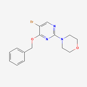 molecular formula C15H16BrN3O2 B3195113 4-(4-(Benzyloxy)-5-bromopyrimidin-2-yl)morpholine CAS No. 885952-23-8