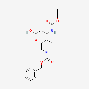 molecular formula C21H30N2O6 B3195121 3-(1-((苄氧羰基)哌啶-4-基)-3-((叔丁氧羰基)氨基)丙酸 CAS No. 886362-33-0