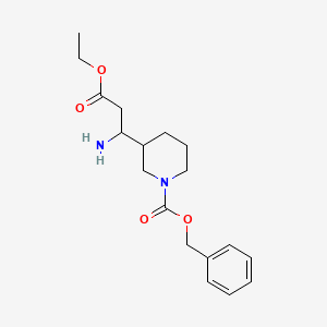 molecular formula C18H26N2O4 B3195127 Benzyl 3-(1-amino-3-ethoxy-3-oxopropyl)piperidine-1-carboxylate CAS No. 886362-35-2