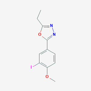 molecular formula C11H11IN2O2 B319513 2-Ethyl-5-(3-iodo-4-methoxyphenyl)-1,3,4-oxadiazole 