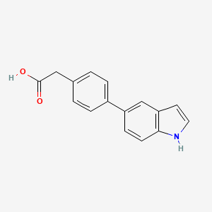 molecular formula C16H13NO2 B3195130 2-(4-(1h-Indol-5-yl)phenyl)acetic acid CAS No. 886363-28-6