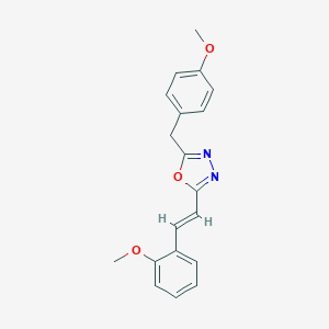 molecular formula C19H18N2O3 B319514 2-(4-Methoxybenzyl)-5-[2-(2-methoxyphenyl)vinyl]-1,3,4-oxadiazole 