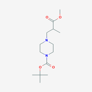 molecular formula C14H26N2O4 B3195143 Tert-butyl 4-(3-methoxy-2-methyl-3-oxopropyl)piperazine-1-carboxylate CAS No. 886366-38-7