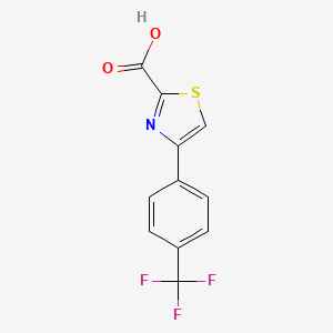 molecular formula C11H6F3NO2S B3195145 2-Thiazolecarboxylic acid, 4-[4-(trifluoromethyl)phenyl]- CAS No. 886366-98-9