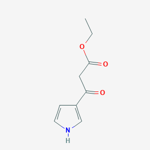 molecular formula C9H11NO3 B3195158 3-Oxo-3-(1H-pyrrol-3-YL)-propionic acid ethyl ester CAS No. 887411-89-4