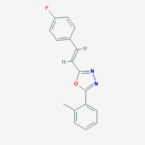 2-[(E)-2-(4-fluorophenyl)ethenyl]-5-(2-methylphenyl)-1,3,4-oxadiazole