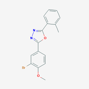 molecular formula C16H13BrN2O2 B319521 2-(3-Bromo-4-methoxyphenyl)-5-(2-methylphenyl)-1,3,4-oxadiazole 