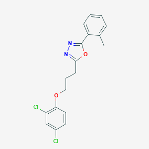 molecular formula C18H16Cl2N2O2 B319522 2-[3-(2,4-Dichlorophenoxy)propyl]-5-(2-methylphenyl)-1,3,4-oxadiazole 