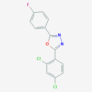 molecular formula C14H7Cl2FN2O B319523 2-(2,4-Dichlorophenyl)-5-(4-fluorophenyl)-1,3,4-oxadiazole 