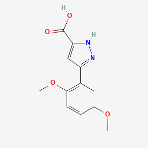 molecular formula C12H12N2O4 B3195252 5-(2,5-Dimethoxyphenyl)-1H-pyrazole-3-carboxylic acid CAS No. 890621-06-4
