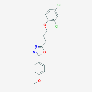 molecular formula C18H16Cl2N2O3 B319526 2-[3-(2,4-Dichlorophenoxy)propyl]-5-(4-methoxyphenyl)-1,3,4-oxadiazole 