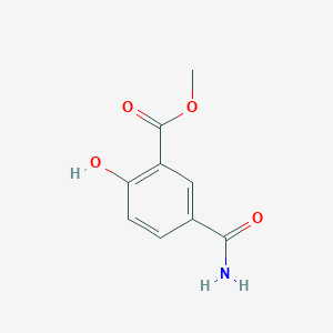 molecular formula C9H9NO4 B3195288 Methyl 5-carbamoyl-2-hydroxybenzoate CAS No. 89366-34-7