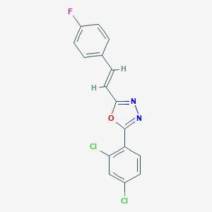 molecular formula C16H9Cl2FN2O B319530 2-(2,4-dichlorophenyl)-5-[(E)-2-(4-fluorophenyl)ethenyl]-1,3,4-oxadiazole 