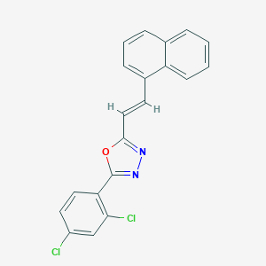 molecular formula C20H12Cl2N2O B319532 5-((1E)-2-naphthylvinyl)-2-(2,4-dichlorophenyl)-1,3,4-oxadiazole 