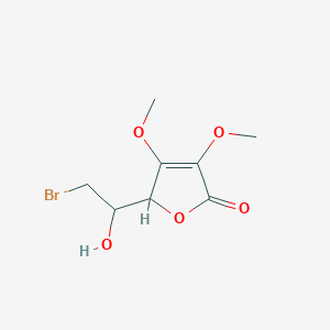 molecular formula C8H11BrO5 B3195330 2-(2-bromo-1-hydroxyethyl)-3,4-dimethoxy-2H-furan-5-one CAS No. 897092-97-6