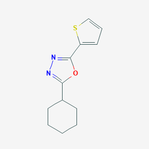 molecular formula C12H14N2OS B319539 2-Cyclohexyl-5-(2-thienyl)-1,3,4-oxadiazole 