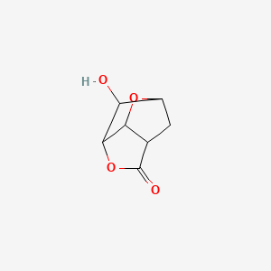 molecular formula C7H8O4 B3195392 3-Hydroxytetrahydro-2,6-methanofuro(3,2-b)furan-5(2H)-one CAS No. 90129-15-0