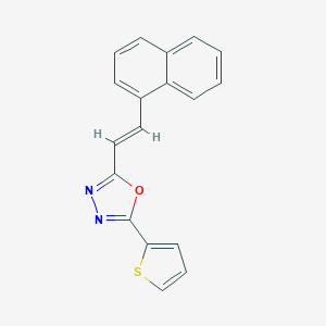 molecular formula C18H12N2OS B319540 2-[2-(1-Naphthyl)vinyl]-5-(2-thienyl)-1,3,4-oxadiazole 