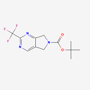 molecular formula C12H14F3N3O2 B3195438 Tert-butyl 2-(trifluoromethyl)-5H-pyrrolo[3,4-D]pyrimidine-6(7H)-carboxylate CAS No. 905274-03-5