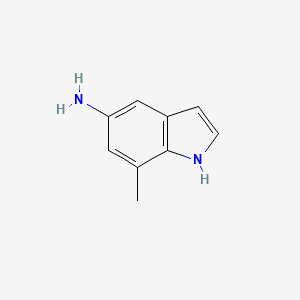 molecular formula C9H10N2 B3195466 7-Methyl-1H-indol-5-amine CAS No. 90868-09-0