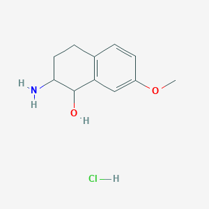 molecular formula C11H16ClNO2 B3195515 2-Amino-7-methoxy-1,2,3,4-tetrahydro-naphthalen-1-ol hydrochloride CAS No. 91247-12-0