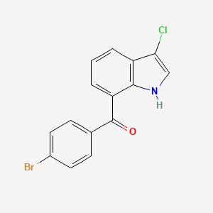 molecular formula C15H9BrClNO B3195582 (4-Bromo-phenyl)-(3-chloro-1H-indol-7-yl)-methanone CAS No. 91714-51-1