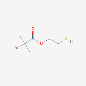 molecular formula C6H11BrO2S B3195599 Propanoic acid, 2-bromo-2-methyl-, 2-mercaptoethyl ester CAS No. 918545-21-8