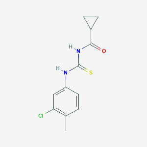 molecular formula C12H13ClN2OS B319566 N-[(3-chloro-4-methylphenyl)carbamothioyl]cyclopropanecarboxamide 