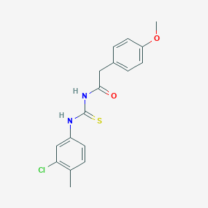 molecular formula C17H17ClN2O2S B319568 N-[(3-chloro-4-methylphenyl)carbamothioyl]-2-(4-methoxyphenyl)acetamide 