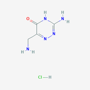 molecular formula C4H8ClN5O B3195761 1,2,4-Triazin-5(2H)-one, 3-amino-6-(aminomethyl)-, monohydrochloride CAS No. 93206-04-3