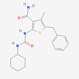 molecular formula C20H25N3O2S B319586 5-Benzyl-2-{[(cyclohexylamino)carbonyl]amino}-4-methyl-3-thiophenecarboxamide 