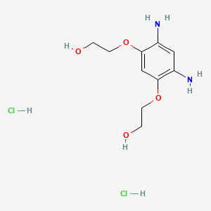 molecular formula C10H18Cl2N2O4 B3195931 4,6-Bis(2-hydroxyethoxy)-m-phenylenediamine hydrochloride CAS No. 94082-85-6