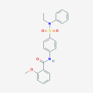 molecular formula C22H22N2O4S B319594 N-(4-{[ethyl(phenyl)amino]sulfonyl}phenyl)-2-methoxybenzamide 