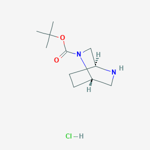 molecular formula C11H21ClN2O2 B3195975 (1S,4S)-tert-Butyl 2,5-diazabicyclo[2.2.2]octane-2-carboxylate hydrochloride CAS No. 944086-67-3