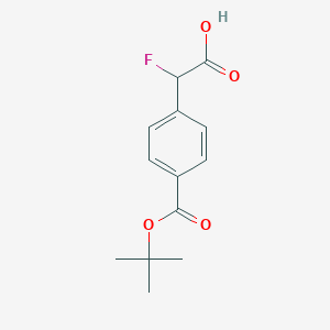 molecular formula C13H15FO4 B3195999 2-(4-(Tert-butoxycarbonyl)phenyl)-2-fluoroacetic acid CAS No. 945610-03-7