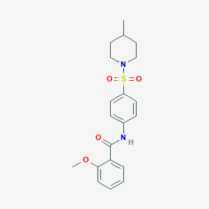molecular formula C20H24N2O4S B319601 2-methoxy-N-{4-[(4-methyl-1-piperidinyl)sulfonyl]phenyl}benzamide 