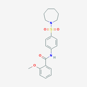 molecular formula C20H24N2O4S B319602 N-[4-(1-azepanylsulfonyl)phenyl]-2-methoxybenzamide 