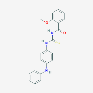 molecular formula C21H19N3O2S B319603 N-{[(4-anilinophenyl)amino]carbonothioyl}-2-methoxybenzamide 