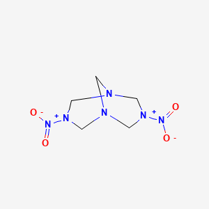 molecular formula C5H10N6O4 B3196045 3,7-二硝基-1,3,5,7-四氮杂双环[3.3.1]壬烷 CAS No. 949-56-4