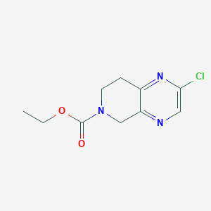 molecular formula C10H12ClN3O2 B3196060 Ethyl 2-chloro-7,8-dihydropyrido[3,4-B]pyrazine-6(5H)-carboxylate CAS No. 949922-49-0