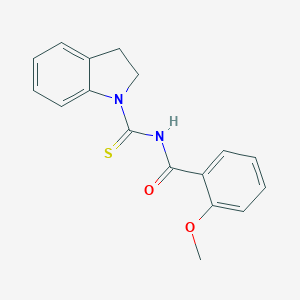 molecular formula C17H16N2O2S B319608 N-(2,3-dihydro-1H-indol-1-ylcarbonothioyl)-2-methoxybenzamide 