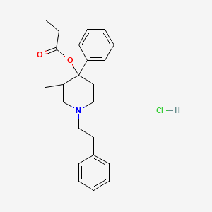 molecular formula C23H30ClNO2 B3196139 1-Phenethyl-3-methyl-4-phenyl-4-propionyloxypiperidine hydrochloride CAS No. 95437-11-9